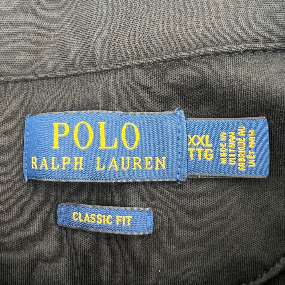 Polo Ralph Lauren Mens XXL Black Long Sleeve Polo Shirt Red Pony Classic Fit - Picture 4 of 9